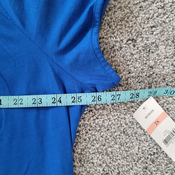 ***Kim Rogers Size 2X Beautiful Blue Short Sleeve Blouse*** - Picture 6 of 9